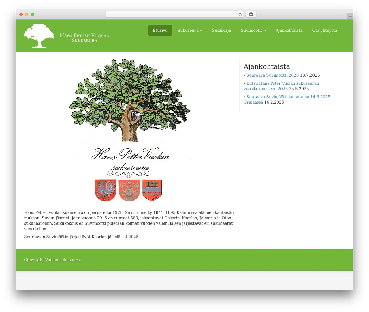 Flat Theme WordPress theme - vuolansukuseura.org