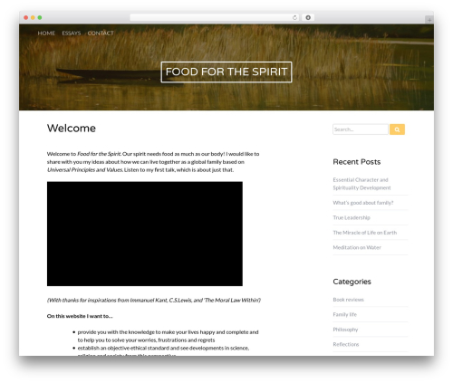 WordPress theme Wise - food4thespirit.net