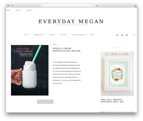 WP theme Dazzling Theme - everydaymegan.com