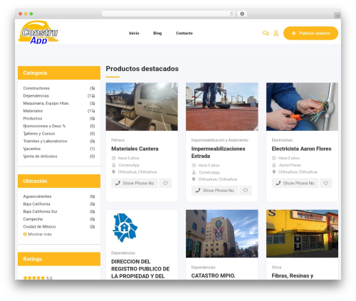 Classima core WordPress plugin - construapp.com.mx