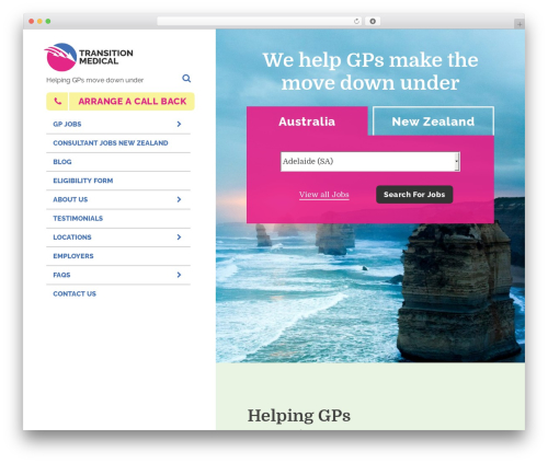 io WordPress theme - transitionmedical.com