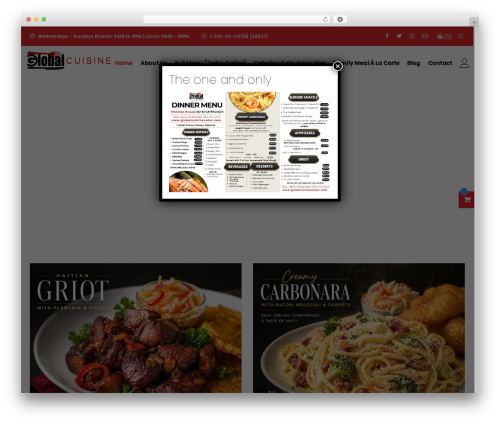 Livekitchen WordPress theme design - globalcuisinecater.com