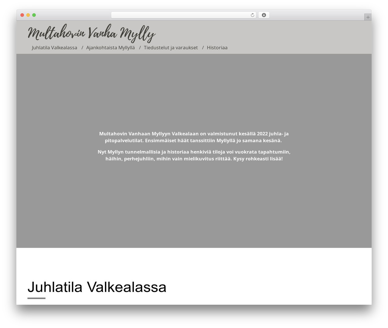 Multa theme WordPress - multahovinvanhamylly.fi Multa theme WordPress - multahovinvanhamylly.fi