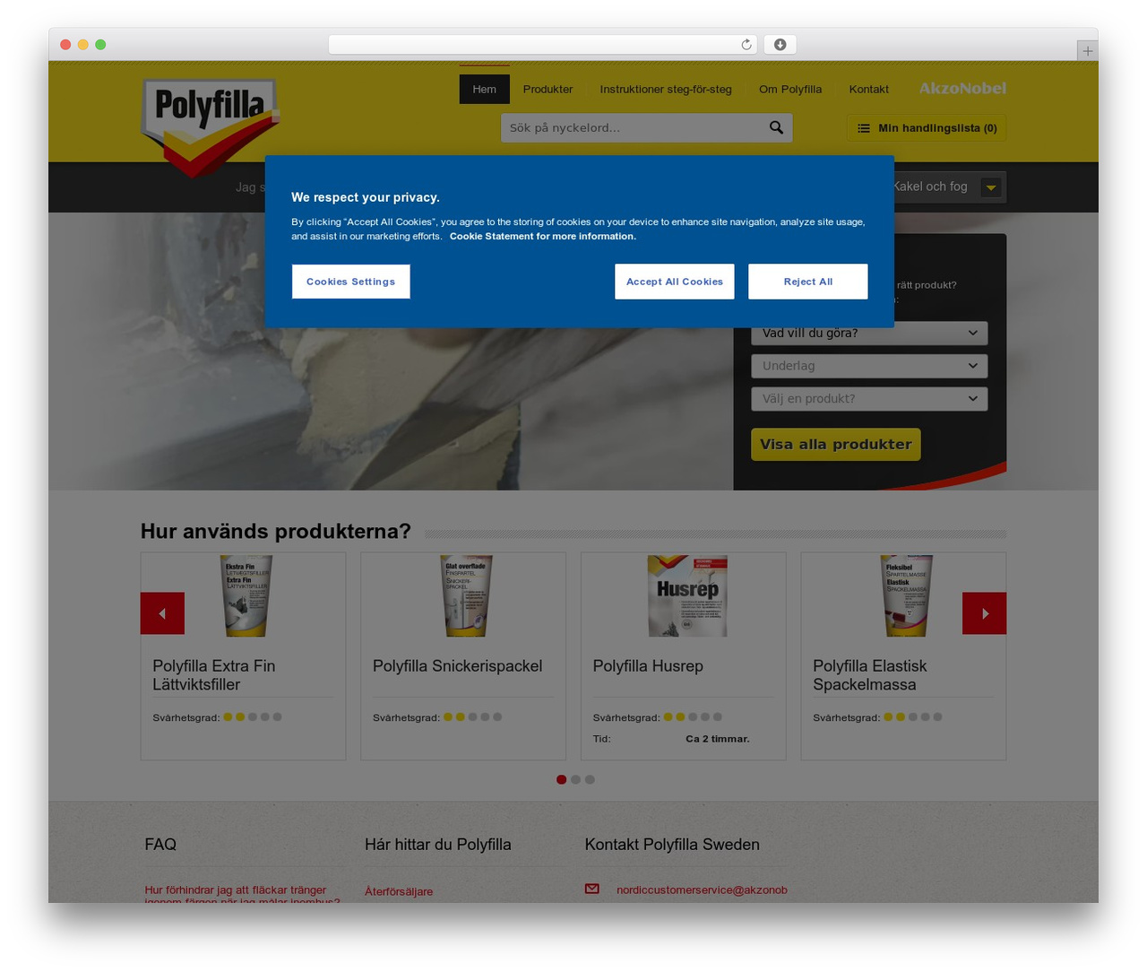 Polyfilla WordPress theme - polyfilla.se