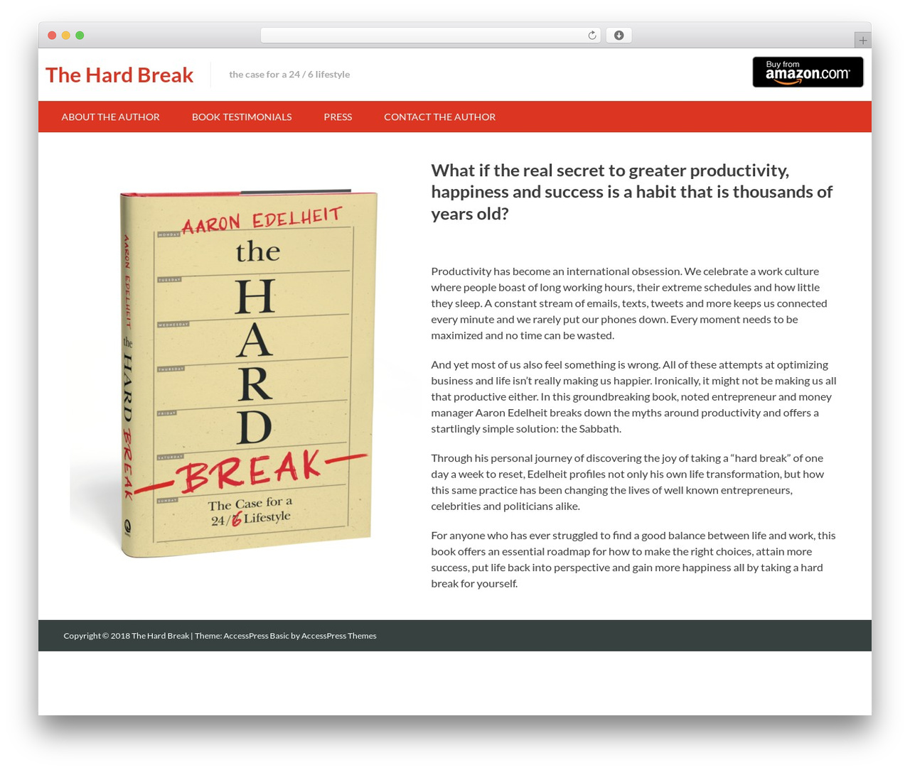 Accesspress Basic free WP theme - thehardbreak.com