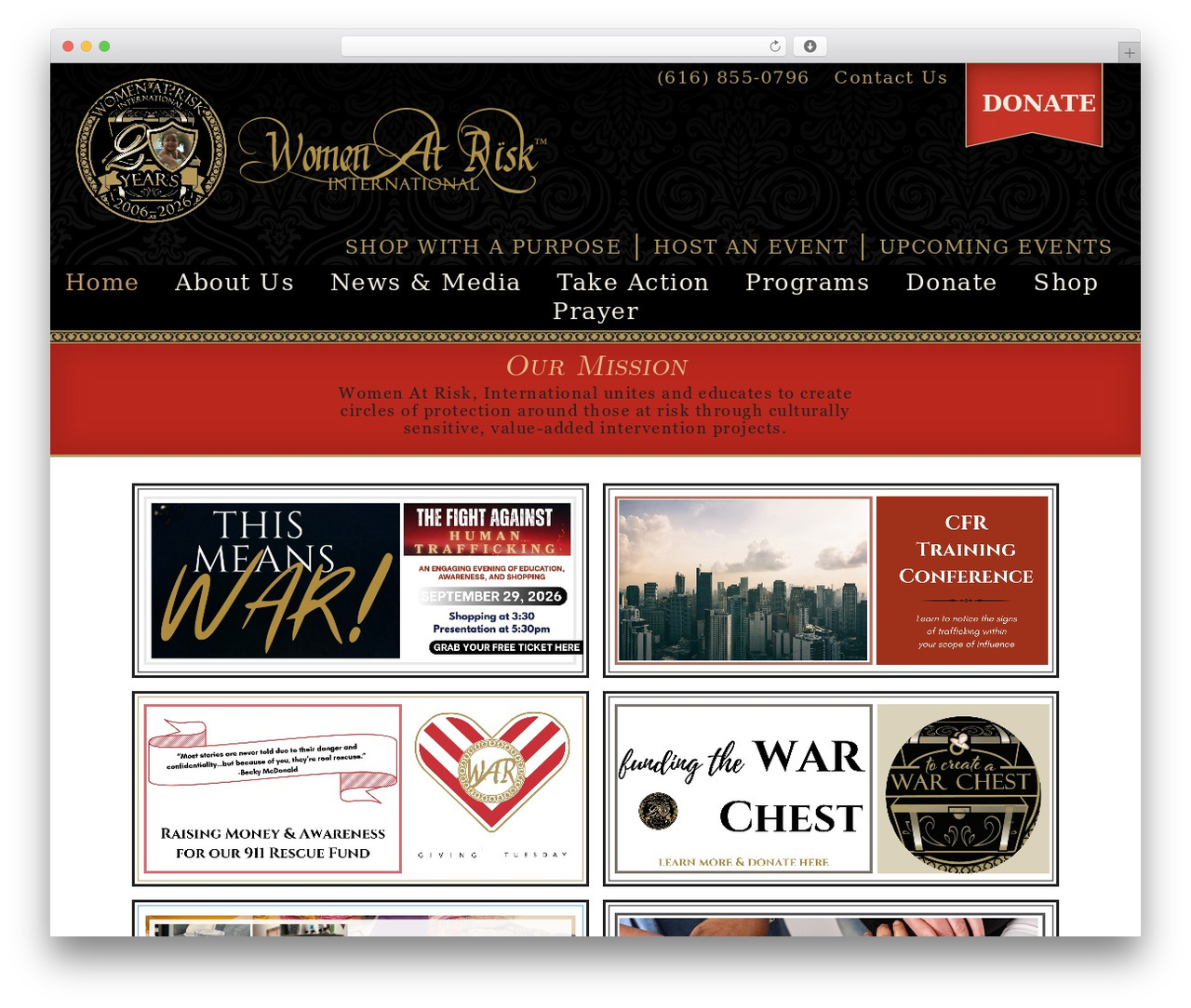 Women At Risk International Custom Theme best WordPress theme - warinternational.org