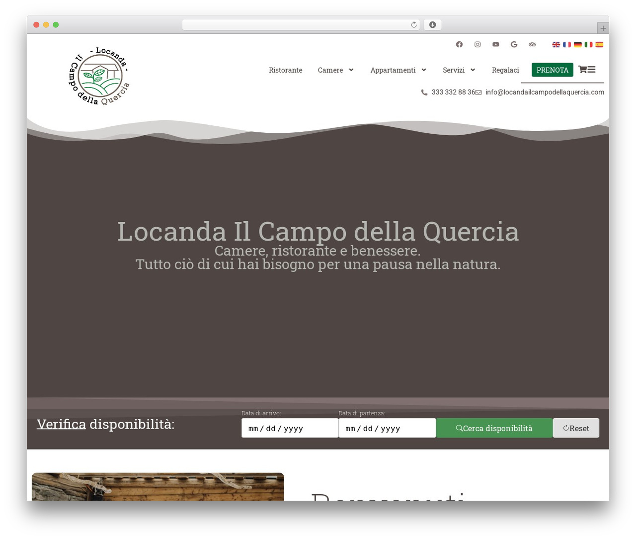 WordPress theme Campo della Quercia - Hello Child - locandailcampodellaquercia.com