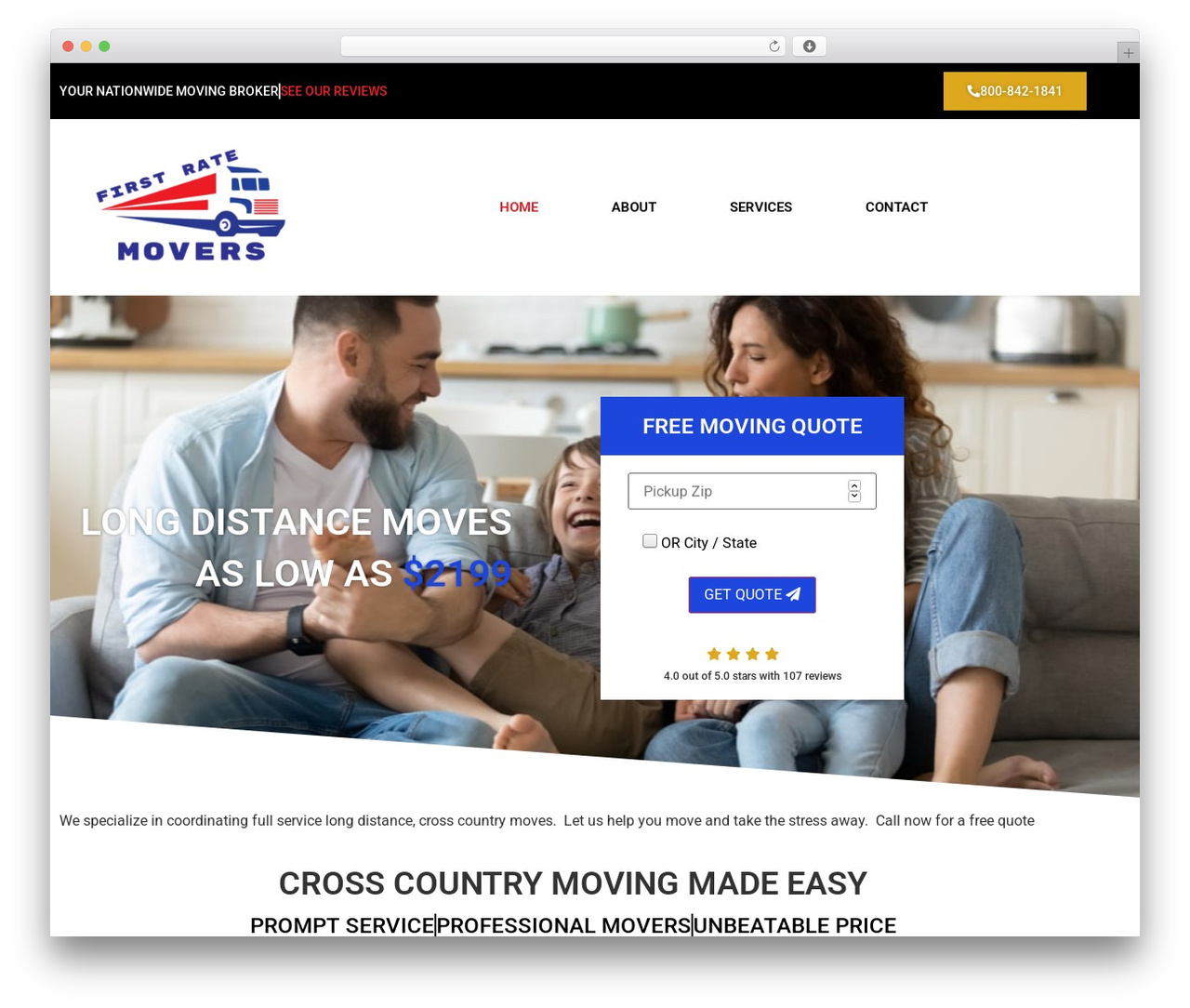 Hello Elementor WordPress theme - thefirstratemovers.com