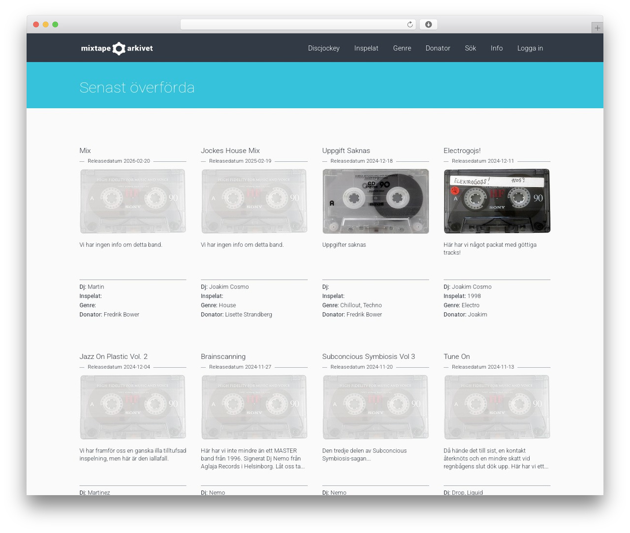 WordPress theme Development X, Mixtapearkivet.org - mixtapearkivet.org