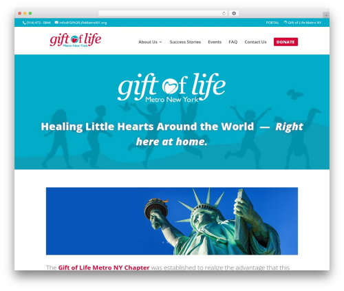 Charitable recurring WordPress plugin - giftoflifemetrony.org