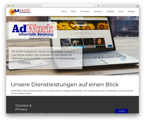 Nicepage WordPress plugin - adwork.ch