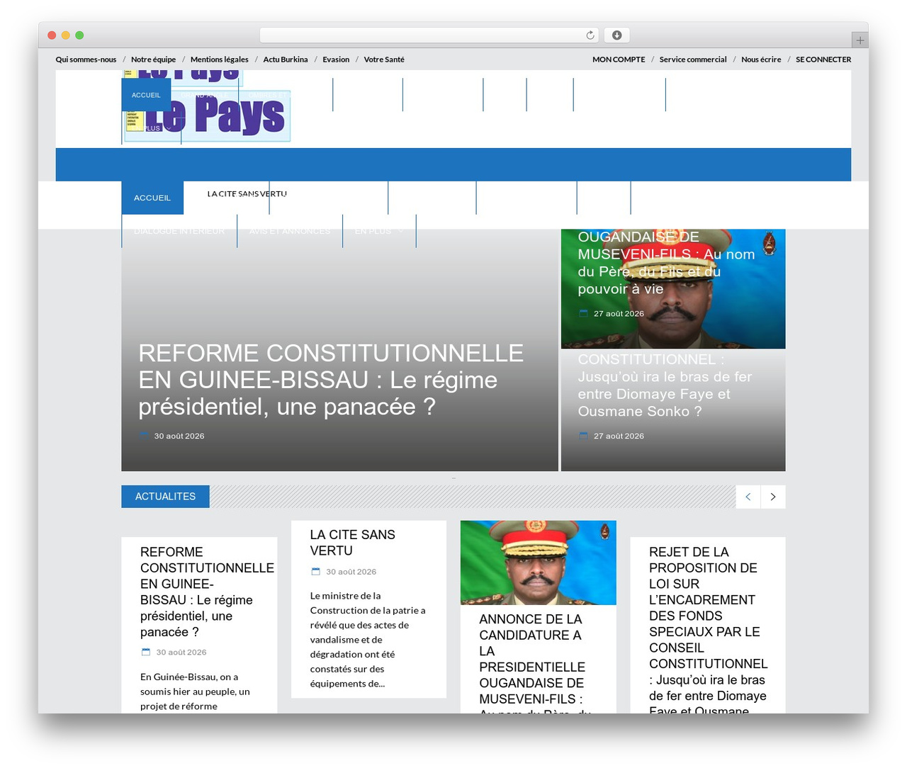 Discussion premium WordPress theme - lepays.bf
