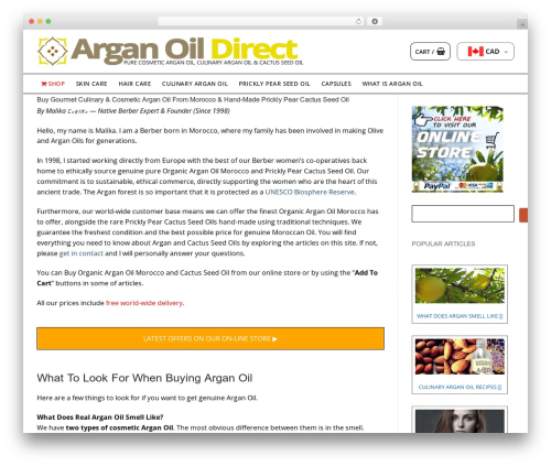 Customify WordPress theme - arganoildirect.com