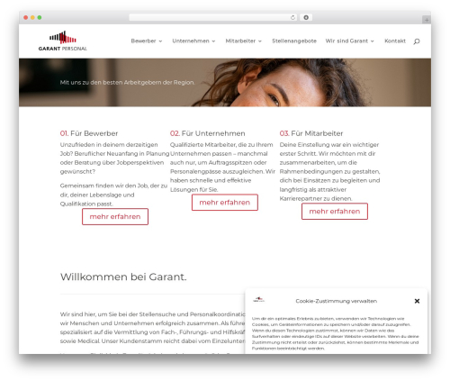 Zvoove recruit jobboard WordPress plugin - garant-personal.de