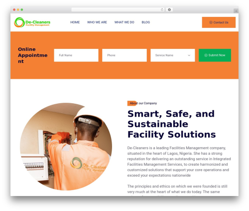 Klenar theme WordPress - de-cleaners.com