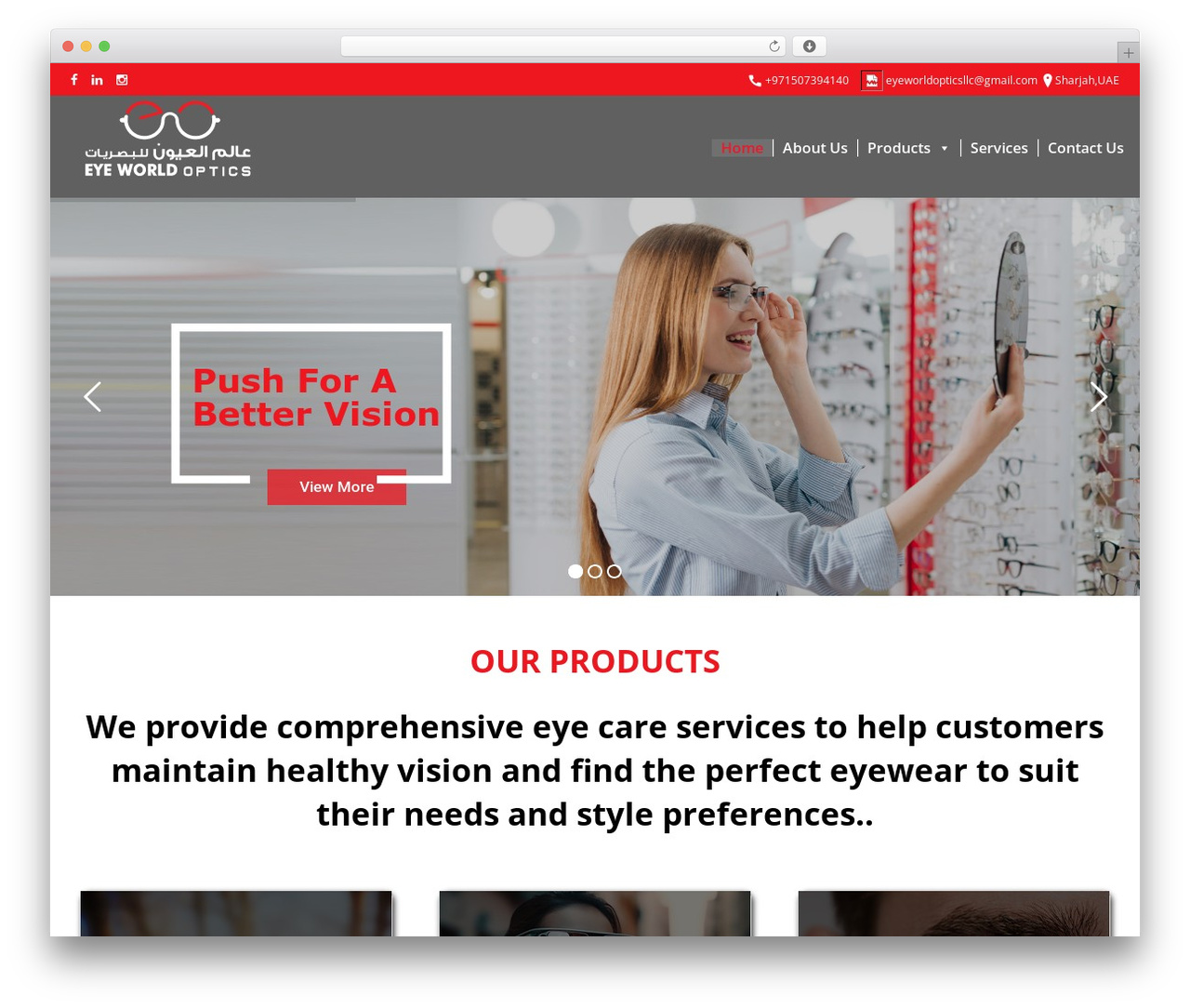 Threadsys Multimedia_2018 best WordPress theme - eyeworldopticals.com