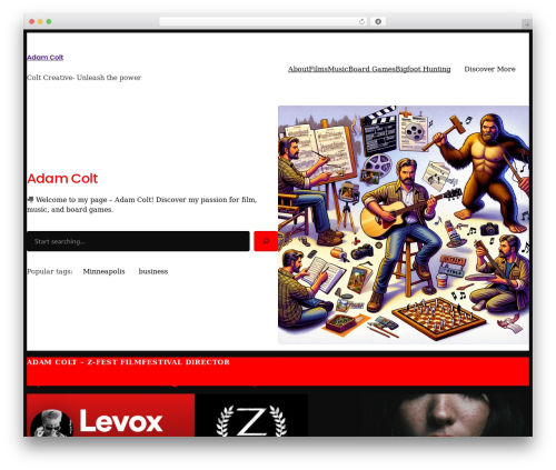 Version 1 WordPress page theme - adamcolt.com