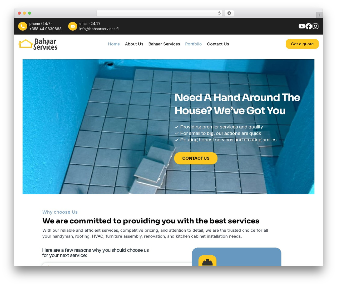 WordPress theme Solace - bahaarservices.fi