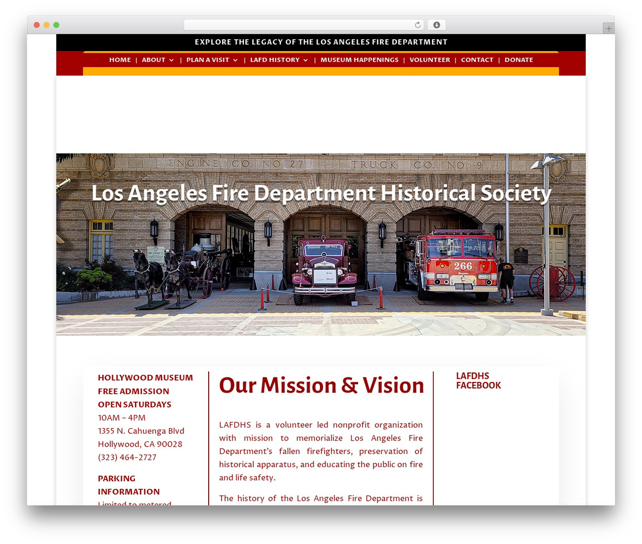 Divi WordPress theme - lafdmuseum.org