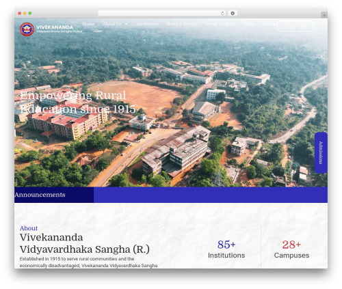 Hello Elementor WordPress theme - vivekanandaedu.org