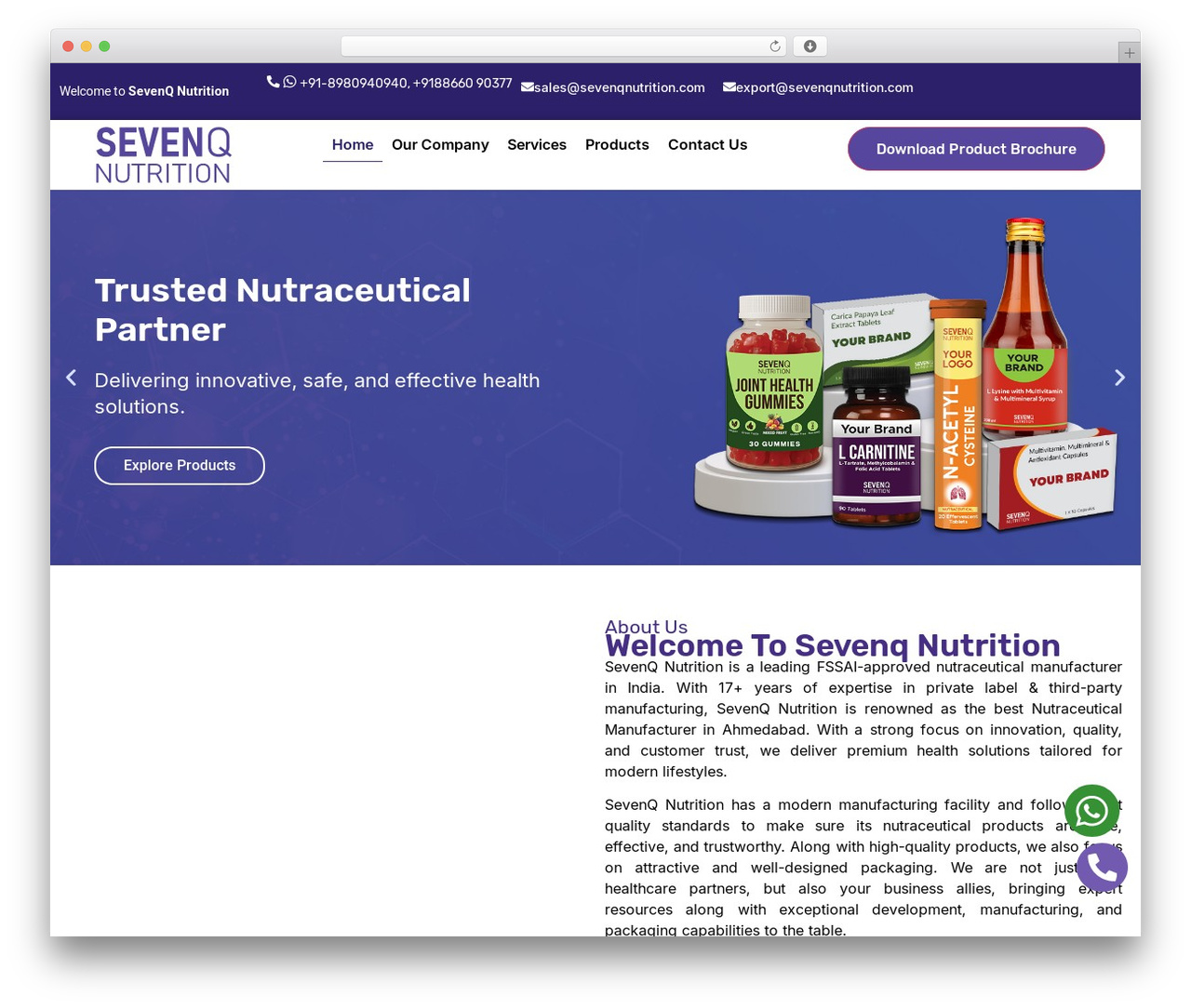 WordPress theme Hello Elementor - www.sevenqnutrition.com