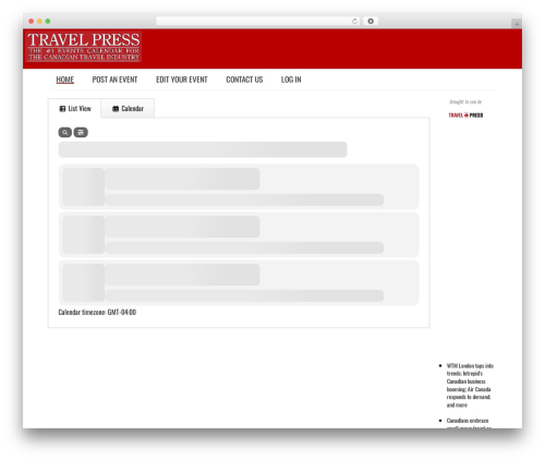WordPress website theme Basic - eventscalendar.ca