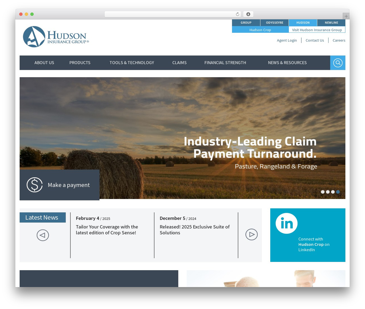 Bootstrap Basic free WP theme - hudsoncrop.com