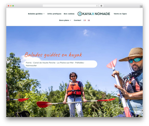 Divi premium WordPress theme - kayaknomade.fr