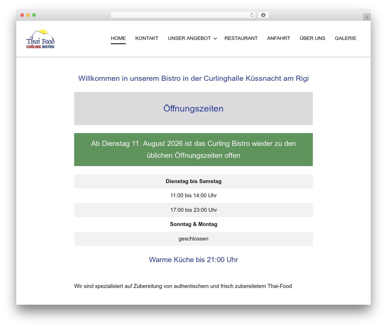 Occasio WordPress theme design - curlingbistro.ch