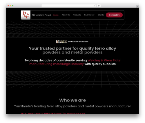 pnp theme WordPress - pnpmetalloys.com