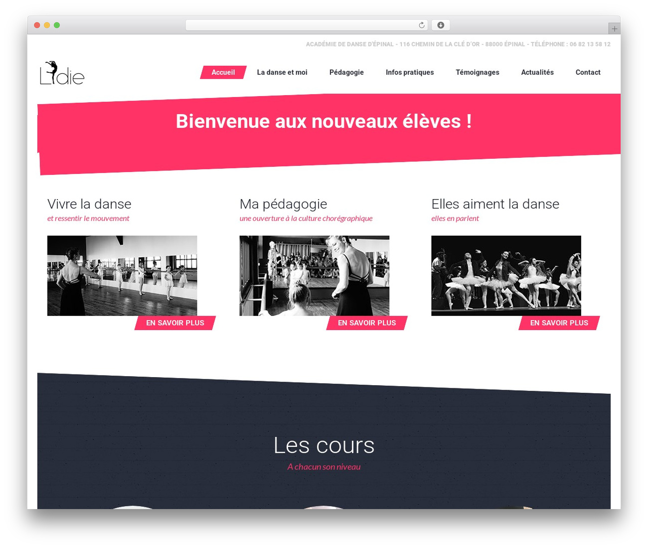 Dance Studio theme WordPress - elleaimeladanse.com