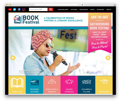 GBF Flagship Theme WordPress store theme - gaithersburgbookfestival.org