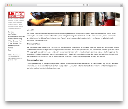 Corner theme WordPress - hafireprotection.com