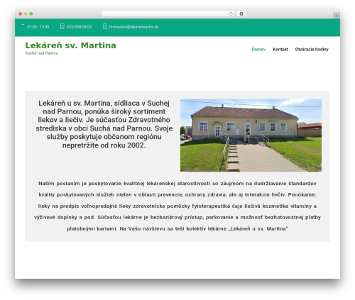 Derma Care free WordPress theme - lekarensucha.sk