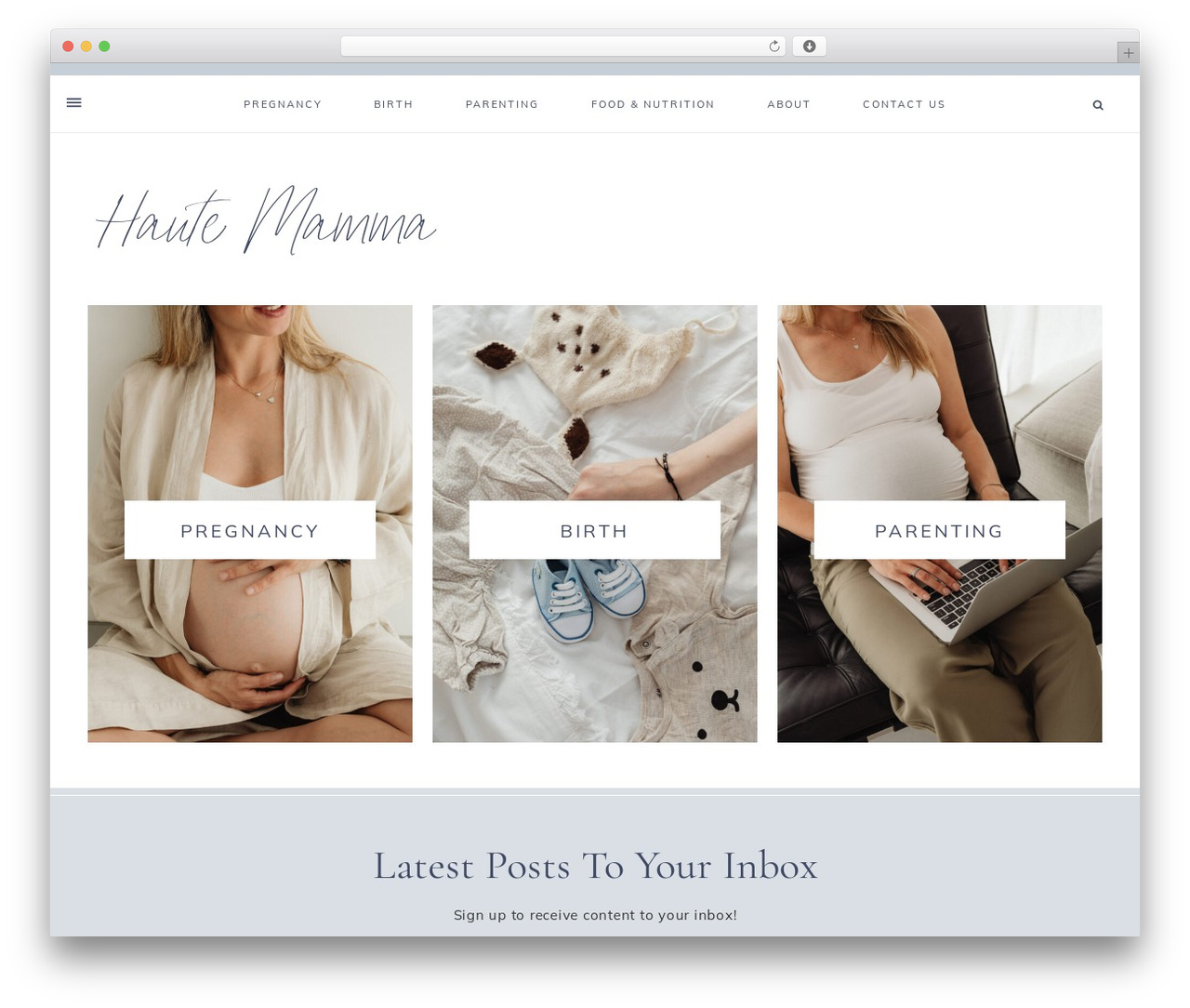 Mia WordPress theme design - hautemamma.com Mia WordPress theme design - hautemamma.com