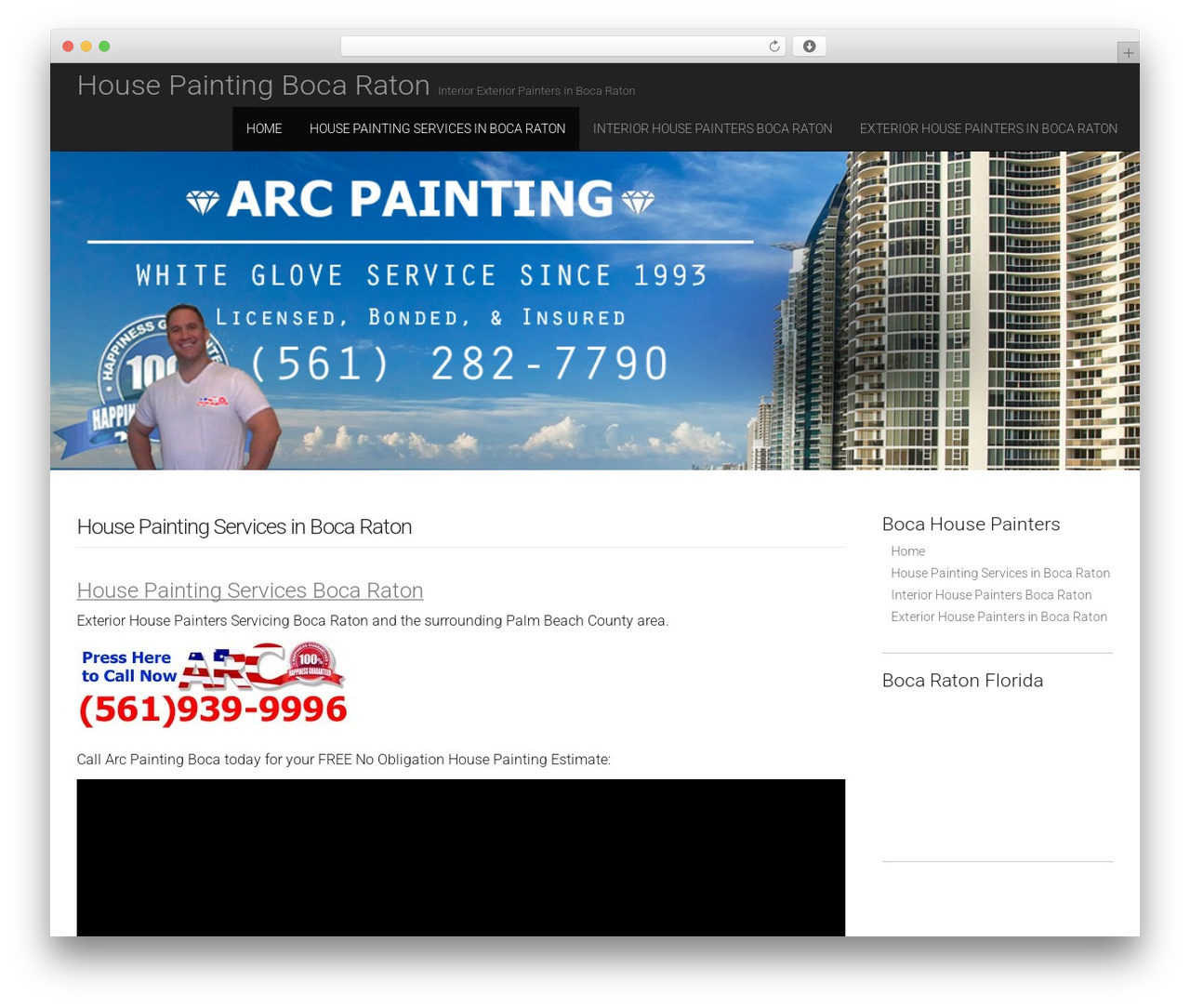 National Basic free WordPress theme - arcpaintingboca.com
