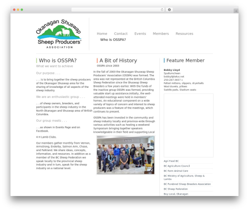Simple Organization theme WordPress - okanaganshuswapsheep.ca