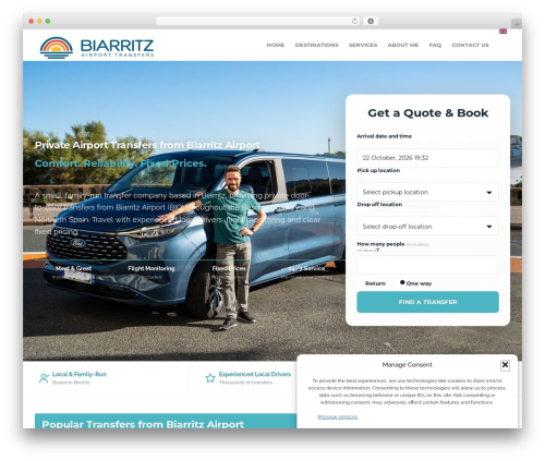 WordPress theme Transfers - biarritzairporttransfers.com