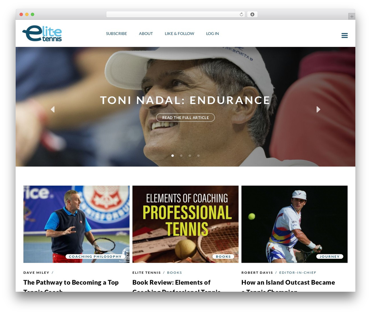 builder69 WordPress theme - elitetennis.org