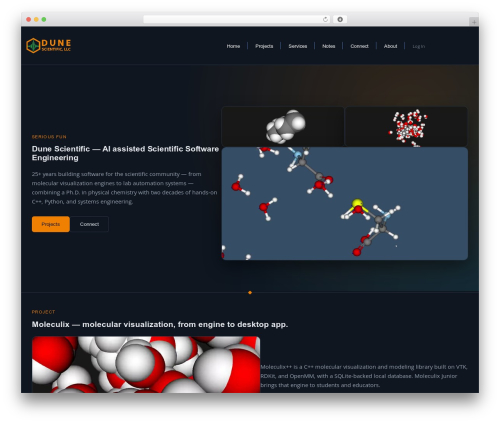 Dune WordPress theme - dunescientific.com