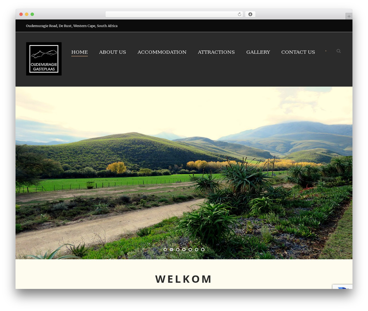 Oudemuragie Guest Farm theme WordPress - oudemuragie.co.za