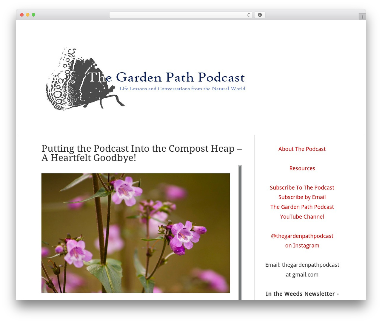 Hellish Simplicity premium WordPress theme - thegardenpathpodcast.com