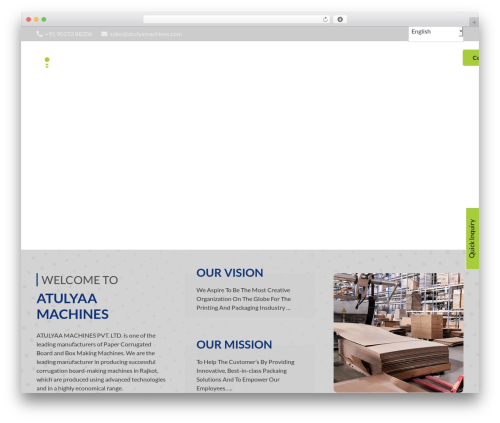 WordPress website theme Atulya Machine - atulyamachines.com