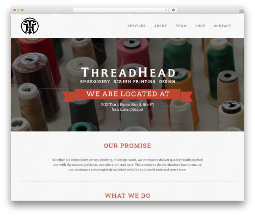 Extinct theme WordPress - threadheadembroidery.com