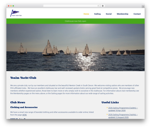 WordPress theme Sport - yealmyachtclub.co.uk