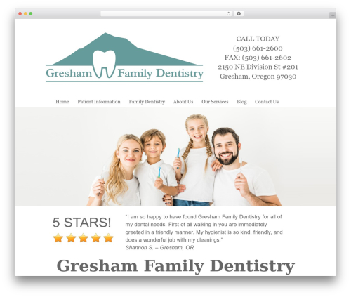 HDT K9 Parent WordPress template - greshamfamilydentistry.com