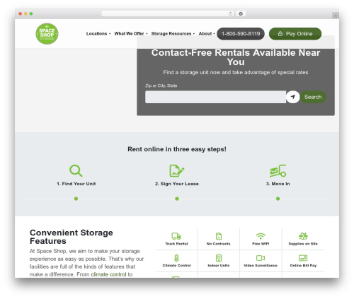 secur premium WordPress theme - spaceshopselfstorage.com