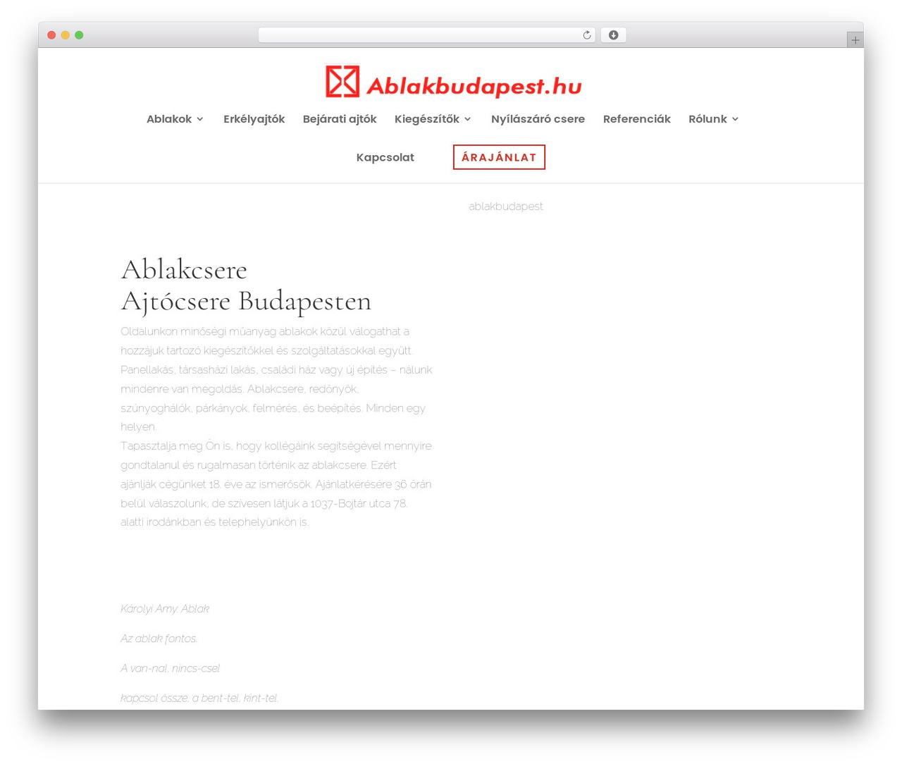 Theme WordPress Divi - ablakbudapest.hu