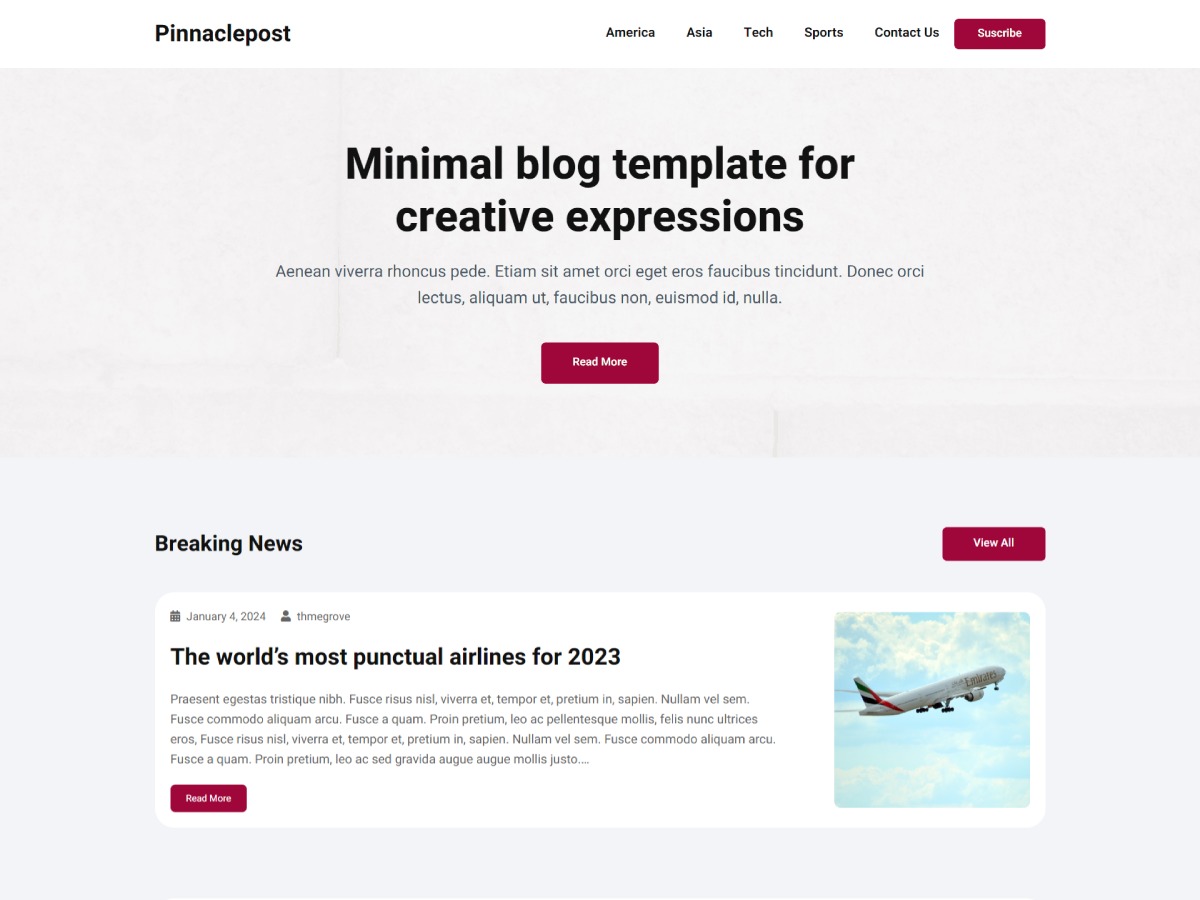 WordPress theme Pinnaclepost by Themegrove
