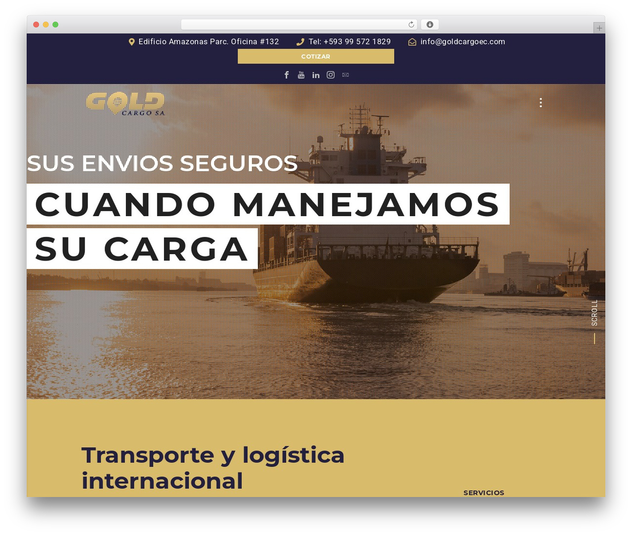 Globax theme WordPress - goldcargoec.com